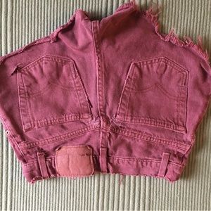 Distressed Levi Maroon shorts